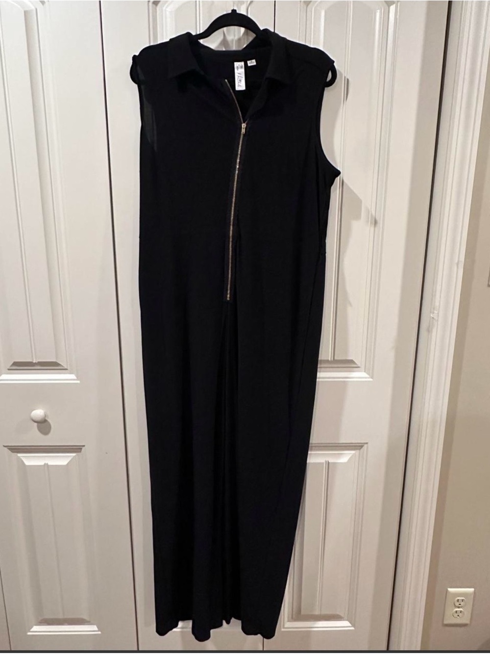 Emma & Michele Black Sleeveless Zip-Front Jumpsuit